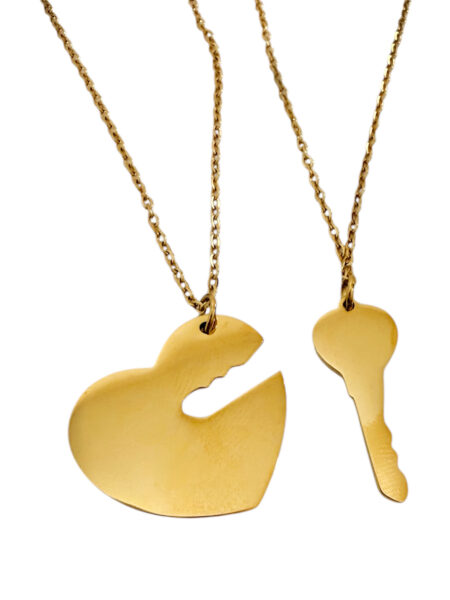 coppia collane cuore e chiave