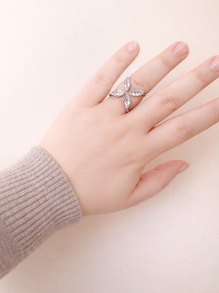 anello gocce di luce silver