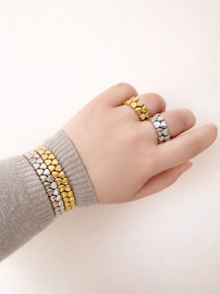 bracciale cuoricini anello cuoricini